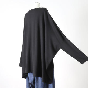 crew neck wide tunic　BLACK No.6