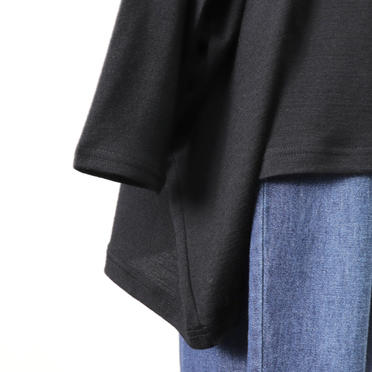 crew neck wide tunic　BLACK No.9