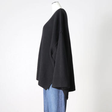 crew neck knit wide PO　BLACK No.3