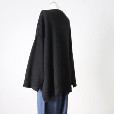 crew neck knit wide PO　BLACK No.4