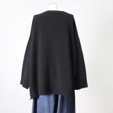 crew neck knit wide PO　BLACK No.5