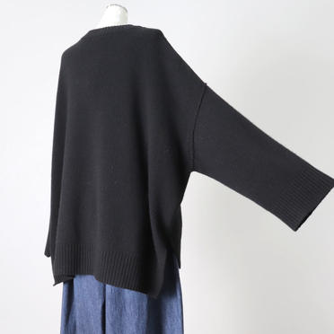 crew neck knit wide PO　BLACK No.6