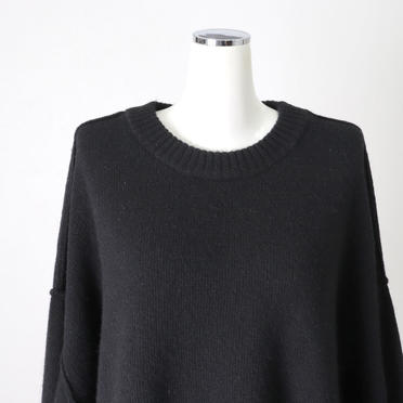 crew neck knit wide PO　BLACK No.7