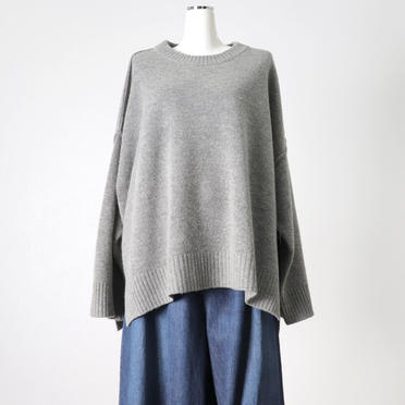 crew neck knit wide PO　GRAY No.1