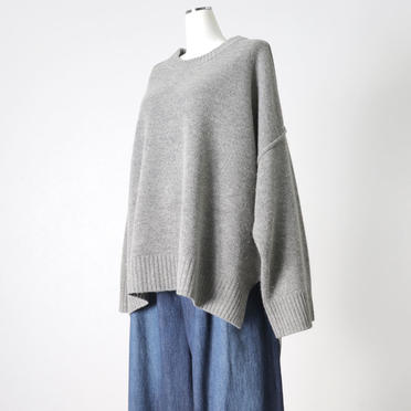 crew neck knit wide PO　GRAY No.2