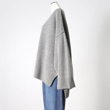 crew neck knit wide PO　GRAY No.3