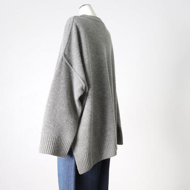 crew neck knit wide PO　GRAY No.4