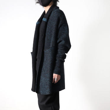 SHAWL COLLAR CARDIGAN　BK×BL No.16