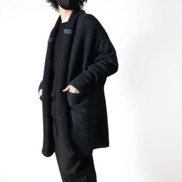 SHAWL COLLAR CARDIGAN　BK×BL No.17