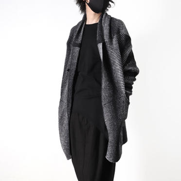 SHAWL COLLAR CARDIGAN　BK×WH No.27