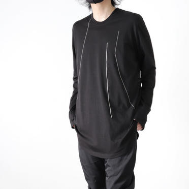 EMBROIDERED LS T-SHIRT　BLACK No.19