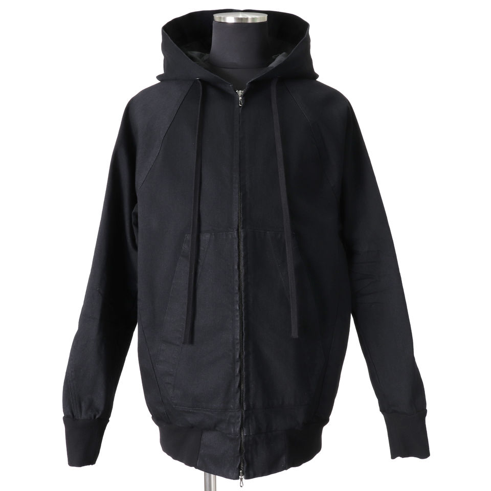 HOODED DENIM BLOUSON　BLACK