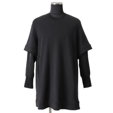 LAYERED SLEEVE PULLOVER　BLACK No.1