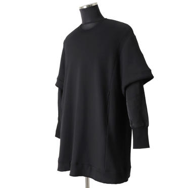 LAYERED SLEEVE PULLOVER　BLACK No.2