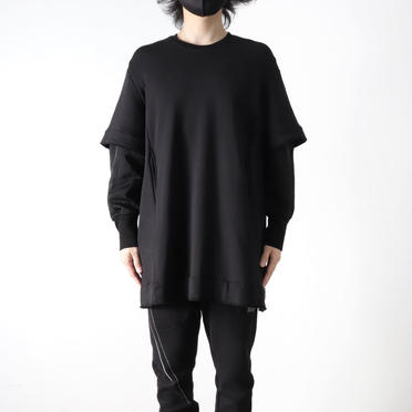 LAYERED SLEEVE PULLOVER　BLACK No.15