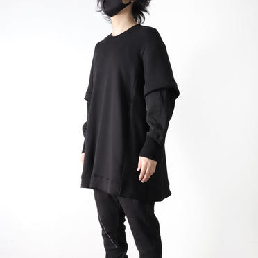 LAYERED SLEEVE PULLOVER　BLACK No.16