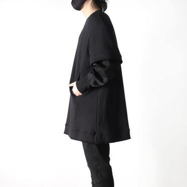 LAYERED SLEEVE PULLOVER　BLACK No.17