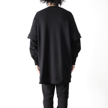 LAYERED SLEEVE PULLOVER　BLACK No.18