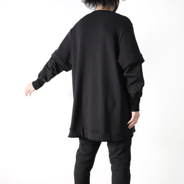 LAYERED SLEEVE PULLOVER　BLACK No.19