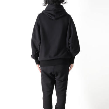 EMBROIDERED BOX HOODIE　BLACK No.19