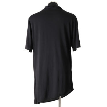 LAYERED DRAPE NECK T-SHIRT　BLACK No.5