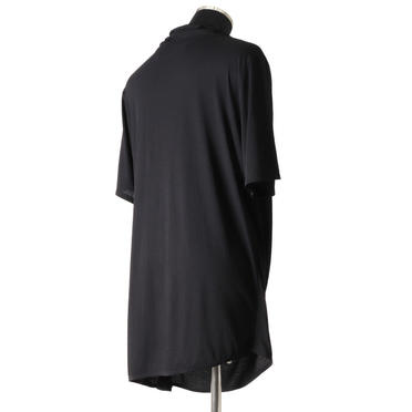 LAYERED DRAPE NECK T-SHIRT　BLACK No.6