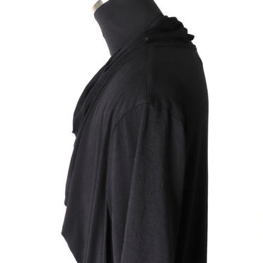 LAYERED DRAPE NECK T-SHIRT　BLACK No.9