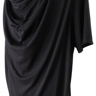 LAYERED DRAPE NECK T-SHIRT　BLACK No.11