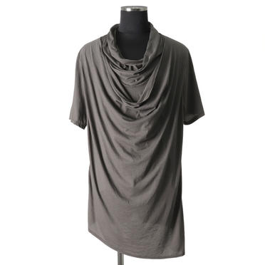 LAYERED DRAPE NECK T-SHIRT　GRAY No.1