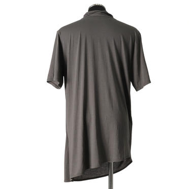 LAYERED DRAPE NECK T-SHIRT　GRAY No.5