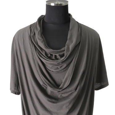 LAYERED DRAPE NECK T-SHIRT　GRAY No.8