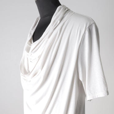 LAYERED DRAPE NECK T-SHIRT　PLASTER No.8