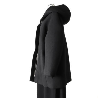 MIDIUMISOLID bonding hooded short coat　BLACK No.3