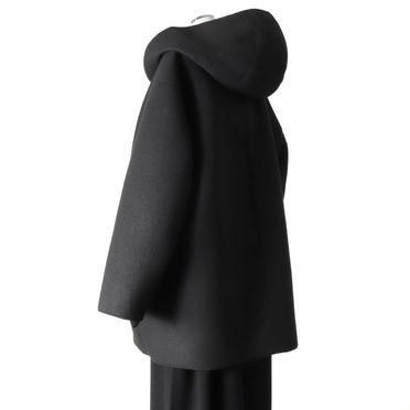 MIDIUMISOLID bonding hooded short coat　BLACK No.4