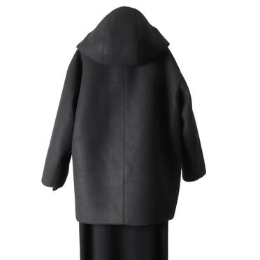 MIDIUMISOLID bonding hooded short coat　BLACK No.5