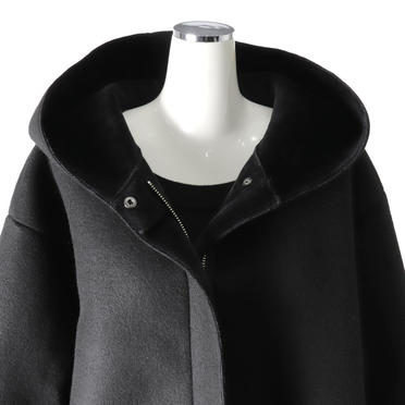 MIDIUMISOLID bonding hooded short coat　BLACK No.7