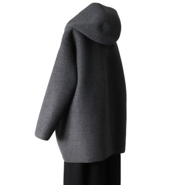 MIDIUMISOLID bonding hooded short coat　GRAY No.4