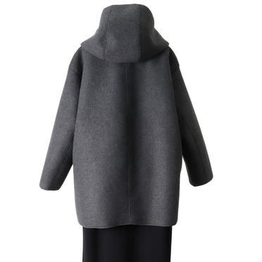 MIDIUMISOLID bonding hooded short coat　GRAY No.5