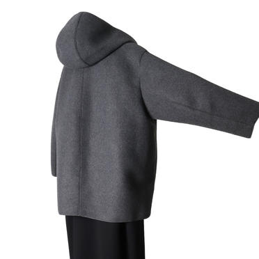 MIDIUMISOLID bonding hooded short coat　GRAY No.6