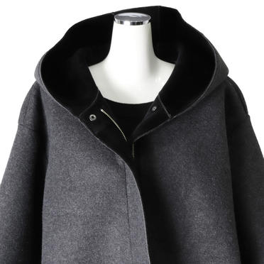 MIDIUMISOLID bonding hooded short coat　GRAY No.7