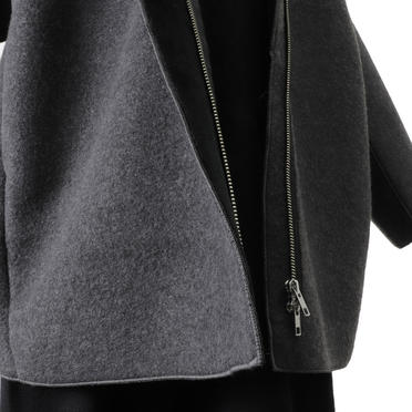 MIDIUMISOLID bonding hooded short coat　GRAY No.11