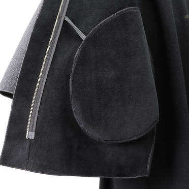MIDIUMISOLID bonding hooded short coat　GRAY No.12