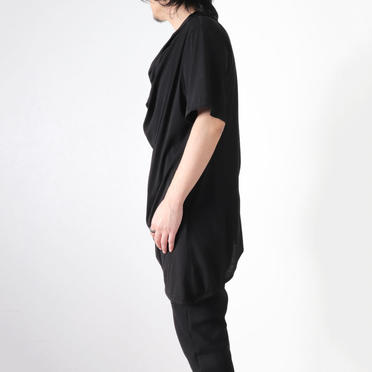 LAYERED DRAPE NECK T-SHIRT　BLACK No.15