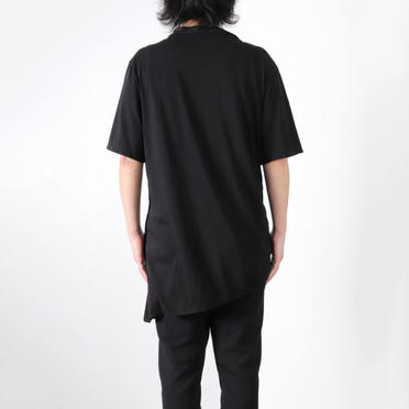 LAYERED DRAPE NECK T-SHIRT　BLACK No.17