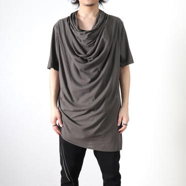 LAYERED DRAPE NECK T-SHIRT　GRAY No.13