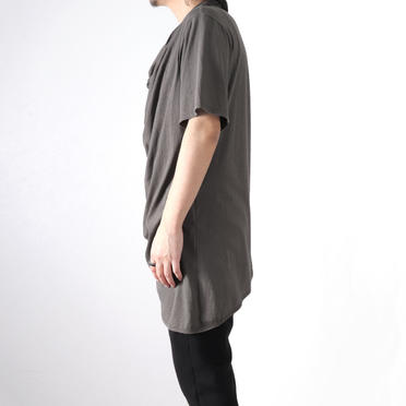 LAYERED DRAPE NECK T-SHIRT　GRAY No.15