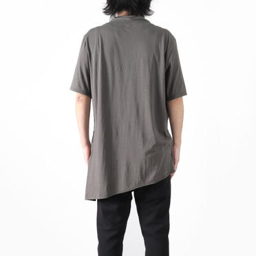 LAYERED DRAPE NECK T-SHIRT　GRAY No.17