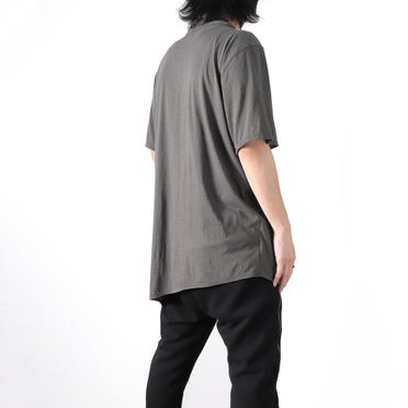 LAYERED DRAPE NECK T-SHIRT　GRAY No.18