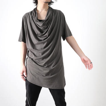 LAYERED DRAPE NECK T-SHIRT　GRAY No.19