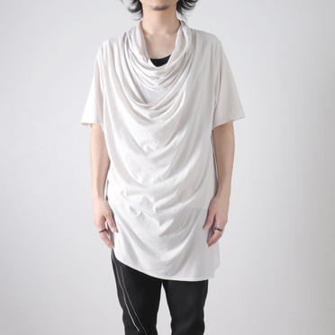 LAYERED DRAPE NECK T-SHIRT　PLASTER No.13